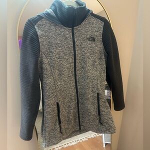 The North Face Heather Gray and Black Full-Zip Jacket